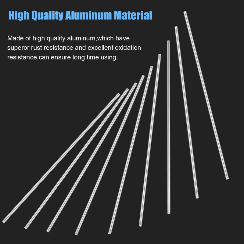 DYWISHKEY 20 Pieces 1.0mm x 100mm Aluminum Rods, Metal Solid Shaft Rods, Lathe Bar Stock for DIY Craft Making - Image 2